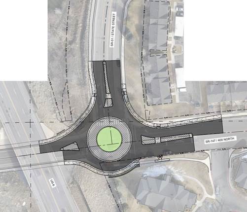 Aerial concept drawing of 400 N SR51 roundabout